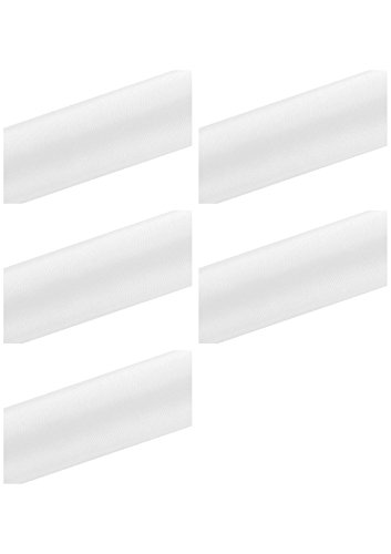 SiDeSo® 0,33€/m 45m Satinband (5X 9m Rolle) weiß 16cm Breite Hochzeit Dekoband Geschenkband Antennenband Schleifenband von SiDeSo