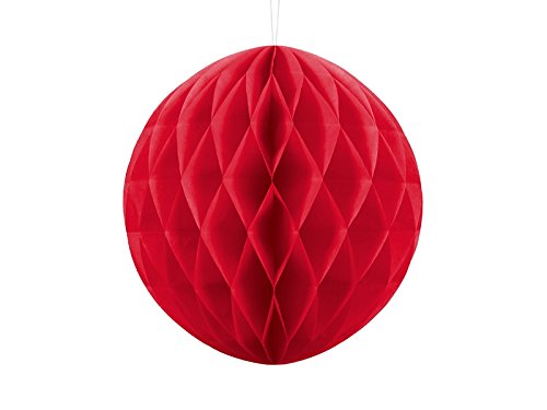 SiDeSo® 1 Stück Wabenball viele Farben Honeycomb 30cm Wabenbälle (rot) von SiDeSo