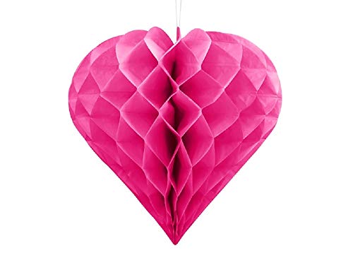 SiDeSo® 1 Stück Wabenherz viele Farben Honeycomb Wabenball (30cm pink) von SiDeSo