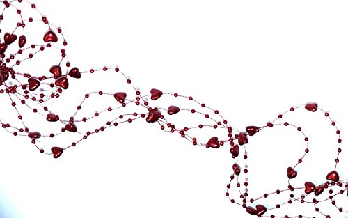 SiDeSo® 60m Rolle viele Farben Herzengirlande Tischdeko Hochzeit (Bordeaux rot) von SiDeSo