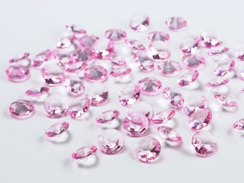 SiDeSo® Dekosteine 100 Stück 12mm 1,2cm Diamanten Acryl Tischdeko Hochzeit (rosa) von SiDeSo