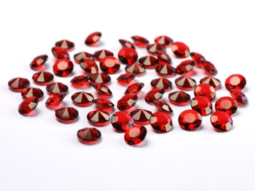 SiDeSo® Dekosteine 100 Stück 12mm 1,2cm Diamanten Acryl Tischdeko Hochzeit (rot) von SiDeSo