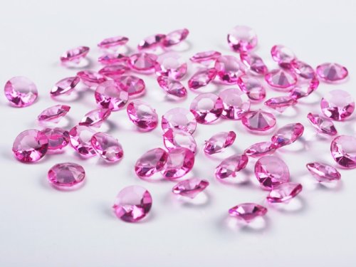 SiDeSo® Dekosteine 1000 Stück 12mm 1,2cm Diamanten Acryl Tischdeko Hochzeit (pink) von SiDeSo