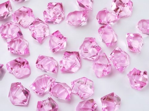 SiDeSo® Dekosteine Eis Optik 50 Stück Acryl Tischdeko Hochzeit Streudeko (rosa) von SiDeSo