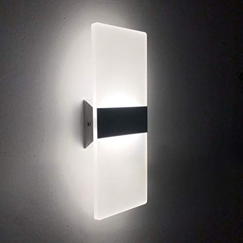 ChangM Wandleuchte Innen 12W Wandlampe LED Acryl Wandbeleuchtung Modern für Wohnzimmer Schlafzimmer Treppenhaus Flur | Kaltes Weiß von ChangM