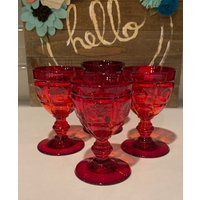 Fenton Ruby Red Plymouth Weinglas Von Fenton | Tischlandschaft Ersatz Rubinglas Barware von SiEstates