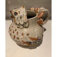 Vintage Henne Steinzeug Wasserkrug | Hand Geworfene Keramik Küken Bauernhof Einzigartige von SiEstates