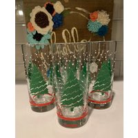 Weihnachtsbaumbecher Von Libbey Glas | Weihnachtsbrille Weihnachtstisch Scape von SiEstates