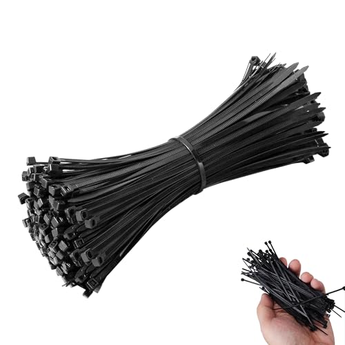 Kabelbinder, dick, robust, groß, stark, Nylon-Kunststoff, selbstschließend, extra lang, 100 Stück, 4 x 100 mm, Schwarz von SiHuiTu