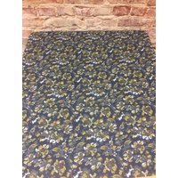 Tischdecke Baumwolle Dunkel Blau Mit Gelben Blümchen Patchwork von SiKriDream