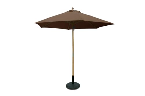 SiMPO LIFESTYLE Sonnenschirm 250 cm Holz-Sonnenschirm Marktschirm Gartenschirm Terrassenschirm Rund UV50+ von SiMPO LIFESTYLE