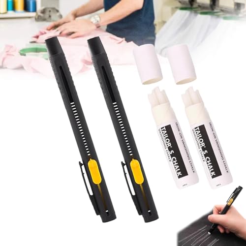 Heat Erasable Fabric Marker for Sewing,Washable Fabric Markers,Effortlessly Make Clear and Precise Marks on Fabrics,Suitable for Cotton, Knitted Fabrics, DIY Sewing Tools (2pen+40Refills) von SiQiYu