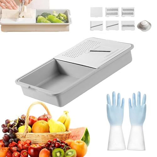 Multi-functional Grater & Drainer Cutting Board,6 in 1 Cutting Board with Containers Lids and Graters,Food Chopper with Container,For Slicing Shredding Grinding for Kitchens Multi-functional Grater & Drainer Cutting Board,6 in 1 Cutting Board with Containers Lids and Graters,Food Chopper with Container,For Slicing Shredding Grinding for Kitchens von SiQiYu