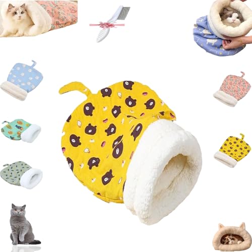 Pickelect Cozy Pet Nest for Cats and Dogs, 2025 New Picture Cozy Pet Nest, Portable All-Season, 360° Warm Tunnel Cat Sleeping Bag (B, L) von SiQiYu