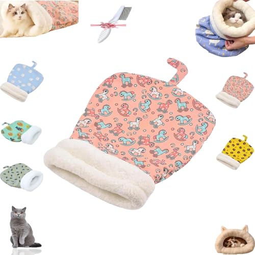Pickelect Cozy Pet Nest for Cats and Dogs, 2025 New Picture Cozy Pet Nest, Portable All-Season, 360° Warm Tunnel Cat Sleeping Bag (C, L) von SiQiYu