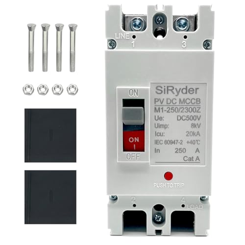 MCCB-Leistungsschalter,DC Trennschalter 250A 2P 500VDC MCCB DC-leitungsschutzschalter Photovoltaik Circuit Breaker Zum üBerlastschutz von SiRyder