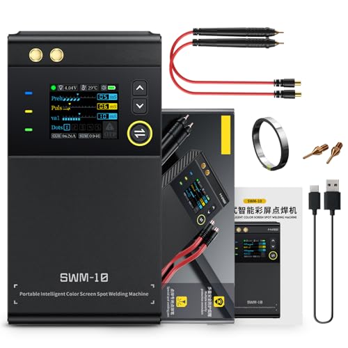 Punktschweißgerät,SWM-10 Punktschweißgerät für Akkus 5000mAh Li Punkt Lötkolben mit Abnehmbarem Multischutz Mini Schweißmaschine für Nickel 0.25 mm,Eisen,Stahl,0.3 mm Aluminiumblech von SiRyder