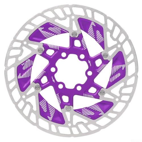 160 mm Mountainbike-Bremsscheibe mit Aluminiumlegierung und Kohlenstoffstahl-Materialien mit Standard-6-Loch-Bolzenmontage und Wärmeableitungs-Kühlsystem (lila) von SiSinkal