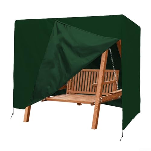 3-Sitzer-Abdeckung für Gartenschaukeln, schützende Außenmöbel, Staubschutz aus strapazierfähigem 210D-Oxford-Gewebe und verstellbaren Schnallen und Kordelzügen (grün) von SiSinkal