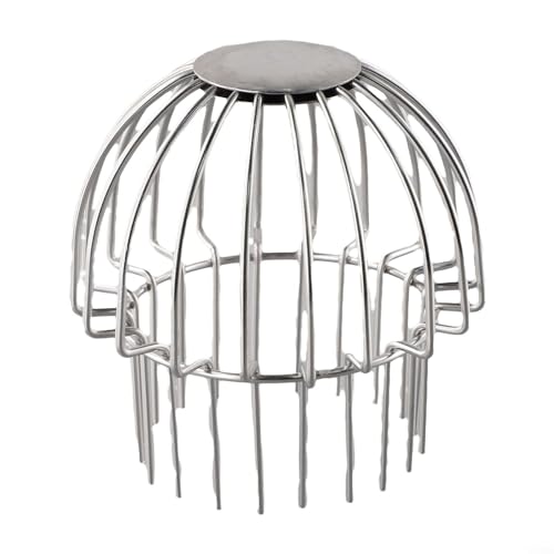 304 Edelstahl Dachrinne Laubschutz Netzabdeckung Anti-Verstopfung Abflussfilter für Dach, Schwimmbad, Balkon, Garten, Fallrohr, Schnellentwässerungssystem, Silber (110 Rohr) von SiSinkal