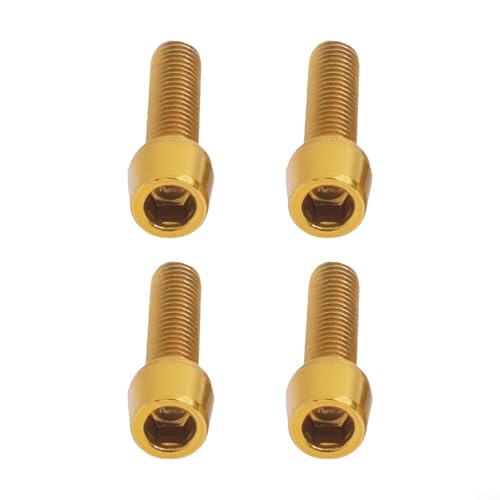 4 Stück M5 x 20 mm M6 x 20 mm Fahrrad Lenker Vorbau Schrauben Schrauben Set für Fahrradzubehör (M5x20 Gelb1) von SiSinkal