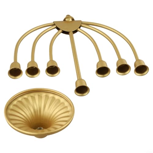 9 Zweige Menora Kerzenhalter Metall Abnehmbares Design für Chanukka und Ambient Innenbeleuchtung (A) von SiSinkal