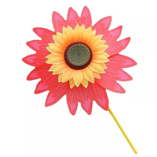 Buntes Windspiel mit lebendigem Sonnenblumen-Design für den Außenbereich (rot) von SiSinkal