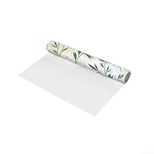 Dekorative Glas-Fensterfolie mit doppelseitigem grünen Rankenblättern, statische Haftung, bietet Privatsphäre und ästhetische Attraktivität (40 x 200 cm) von SiSinkal