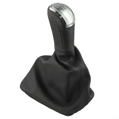 Direkter Ersatz Schaltknauf für Skoda Fabia MK1 2000 2008 Leder Boot Design für klassischen Stil (5 Gang Silber) von SiSinkal
