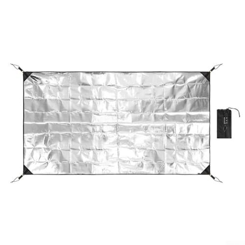 Doppelseitige Picknickmatte aus Aluminiumfolie mit verdickter PE-Schicht, reißfestes und wasserdichtes Pad, ideal für Outdoor-Wandern, Camping und entspannende Aktivitäten (160 x 200 cm (125 x 200 cm von SiSinkal