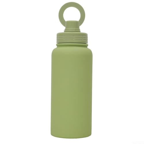 Doppelwandige isolierte Wasserflasche mit integrierter magnetischer Handyhalterung (dunkelgrün) von SiSinkal