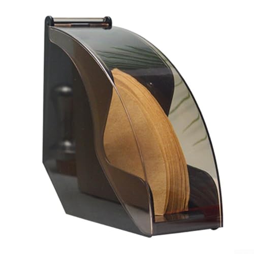 Drehbare Abdeckung Kaffeefilter Papierhalter Rack mit Acrylschutz (schwarz) von SiSinkal