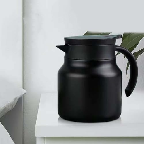 Edelstahl-Teekanne für müheloses Aufbrühen von Tee, 800 ml Fassungsvermögen, mit integriertem Teesieb für maximalen Geschmack (schwarz) von SiSinkal