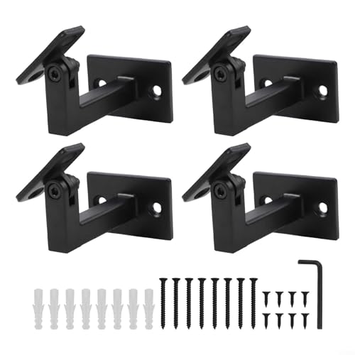 Eisen Handlauf Wandhalterung, Verstellbare Montagehalter Unterstützung für Treppengeländer mit Installations-Hardware für Treppe und Flur Gebrauch 4 Stück von SiSinkal
