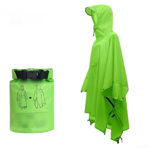Erwachsene Drei in Eins Regenmantel mit Kapuze für Outdoor-Aktivitäten, Tragbarer, leichter, wasserdichter Regenmantel mit PU-Beschichtung für Camping, Angeln, Wandern und Reisen (Upgraded Version von SiSinkal