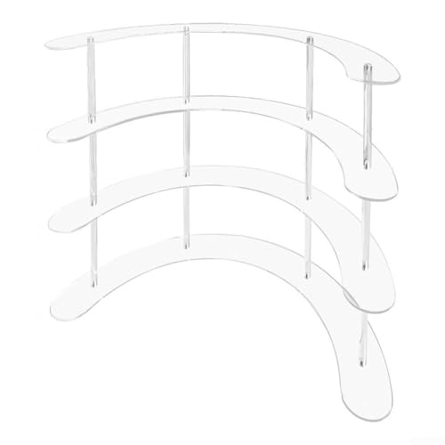 Gebogener Acryl-Ständer, transparentes Organizer-Regal für Sammlerstücke, Figuren und Spielzeug, platzsparendes Design für Schreibtischschrank oder Arbeitsplatte (4. Etage) von SiSinkal