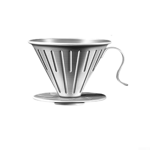 Kaffeefilterbecher aus Edelstahl 304 kompatibel mit verschiedenen Filterpapieren Ergonomischer Griff für komfortables Ausgießen und spülmaschinenfest (L) von SiSinkal