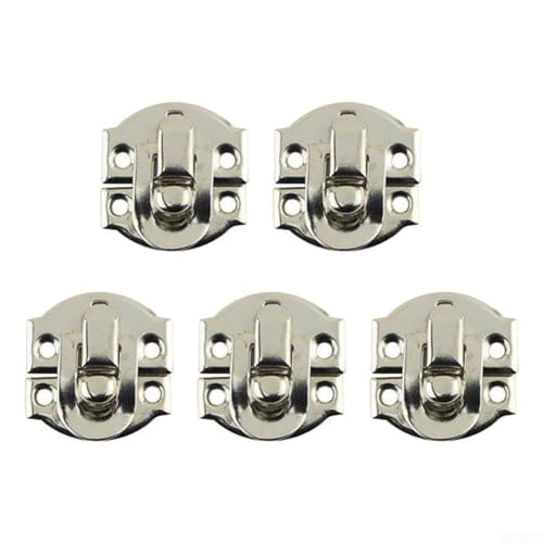 Klassisches Design Schmuckkästchen Schloss Riegel für Schränke und Truhen, Set mit 12 dekorativen Verschluss, Silber 5 Stück von SiSinkal