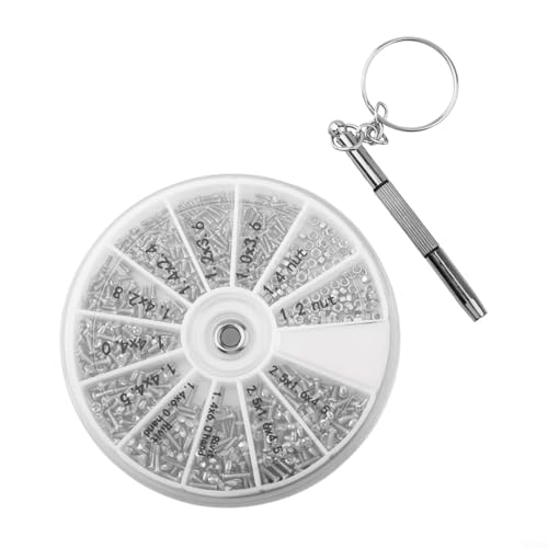 Kleines Schrauben- und Mutter-Kombinationsset, 600 Stück mit 12 Arten und 3-Wege-Schraubendreher für Uhren, Brillen, Telefon, Kamera und Uhr-Wartung und Reparatur Kleines Schrauben- und Mutter-Kombinationsset, 600 Stück mit 12 Arten und 3-Wege-Schraubendreher für Uhren, Brillen, Telefon, Kamera und Uhr-Wartung und Reparatur von SiSinkal