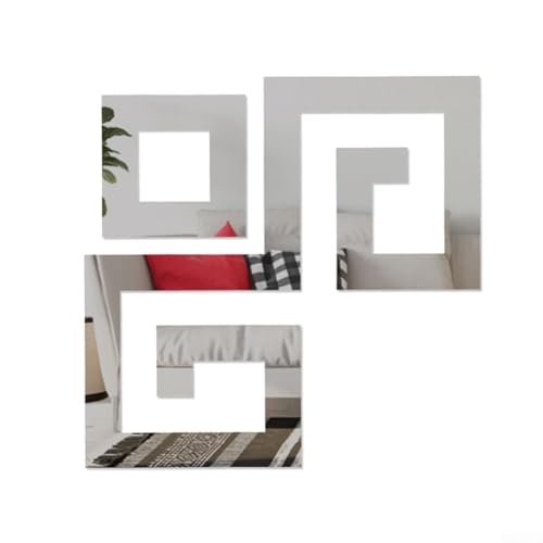 Kreative 3D Spiegel Wandaufkleber Stilvolle DIY Acryl Dekor für moderne Häuser (6 Silber) von SiSinkal
