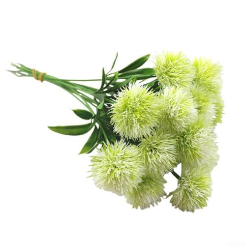 Künstliche Löwenzahn-Blumenbündel, realistische Kunststoff-Blumen für Hochzeit, Party, Garten und Heimdekoration, UV-beständige Kunstpflanzen, Weiß, 12 Stück von SiSinkal