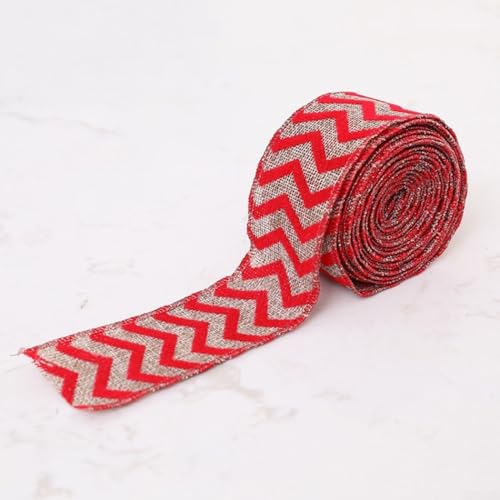 Leinenband mit Weihnachtsmotiv für Baum für Dekoration und Nähprojekte, 2 m lang, gewellt von SiSinkal