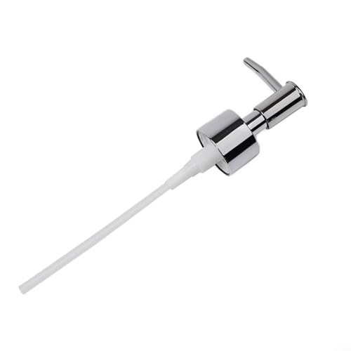 Metall-Lotionspenderkopf, 28/400 Gewinde, kompatibel mit Duschgel, Seifenflasche für Badezimmer, Hotel, Spa, 11 cm Schlauch (helles Silber) von SiSinkal