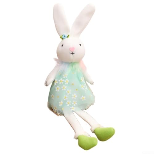 Osterhasen-Puppe, Urlaubsdekoration für Heimdekoration und saisonale Displays, Stoffmaterial Dekoration für Kaminsims, Esstisch und Osterveranstaltungen (blau) von SiSinkal