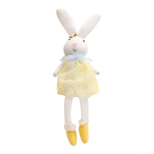 Osterhasen-Puppe, Urlaubsdekoration für Heimdekoration und saisonale Displays, Stoffmaterial Dekoration für Kaminsims, Esstisch und Osterveranstaltungen (gelb) von SiSinkal