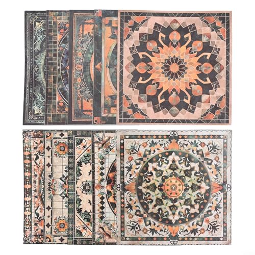 PVC-Mandala-Fliesenaufkleber, 10-teiliges Set für Wand- und Möbeldekoration, mit selbstklebender Rückseite, wasserdicht und öldicht, für verschiedene Anwendungen im Innenbereich (15 cm) von SiSinkal