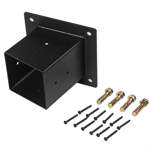 Pergola-Halterungen, schräge Dach-Wandhalterung, Stahl-Hardware-Kit für 10,2 x 10,2 cm Holzpfosten, Outdoor-Struktur, Unterstützung, schwarz, einzelne Richtung (1 Stück) von SiSinkal