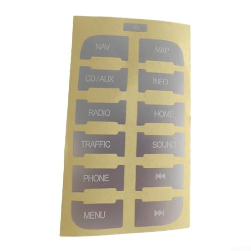 Radiotasten-Reparatur-Aufkleber für FORD S MAX 2011 für Navigations-Bedienfeld aus Vinyl mit weißer Schrift und stark haftender Rückseite von SiSinkal