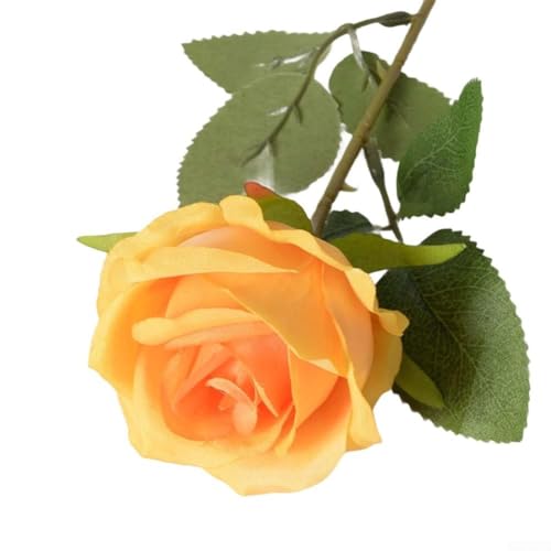 Realistische künstliche Samt-Rosen für Hochzeitsdekoration, perfekt für Blumensträuße, Tafelaufsätze und Blumenarrangements (orange) von SiSinkal