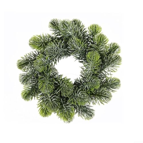 Runder künstlicher grüner Kranz für den Außenbereich für Haustür-Dekoration, hergestellt aus PVC-Material, leicht und geeignet für Wände, Fenster und Kamin-Urlaubsdisplays (20 cm A) von SiSinkal